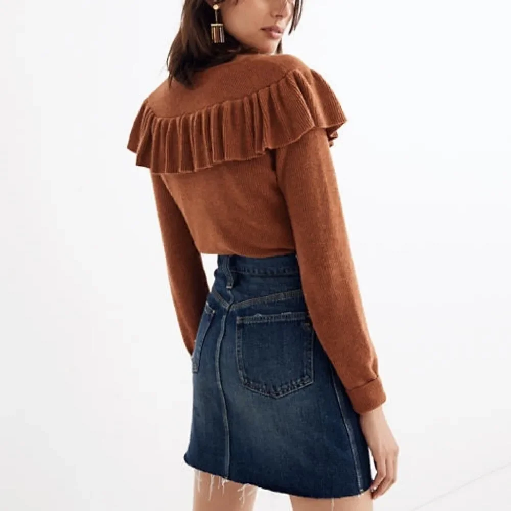 Madewell Rigid Denim Straight Mini Skirt: Reworked Edition Size 25.Waist 14